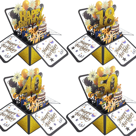 18th 21st 30th 40th 50th popup birthday cards