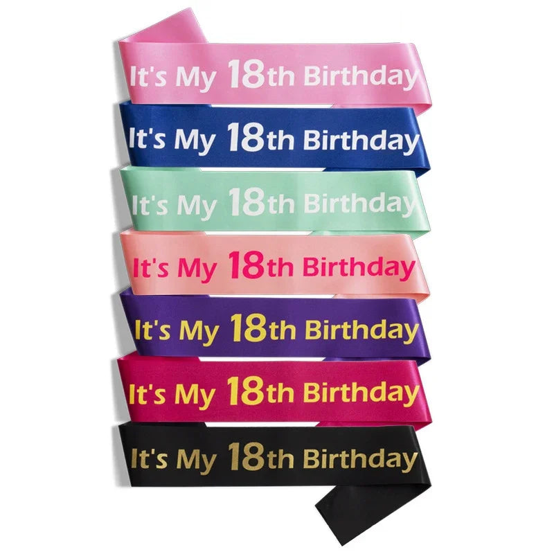 18th birthday satin sash