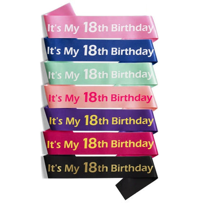 18th birthday satin sash