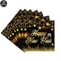 Pack of 20 New Year's Eve table napkins with gold and black design.