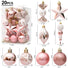 20pc rose gold mixed box christmas ornaments