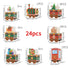 Set of Christmas-themed train decorations with dimensions and quantities indicated.
