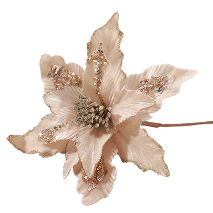 28cm champaign and gold Poinsettia christmas decor