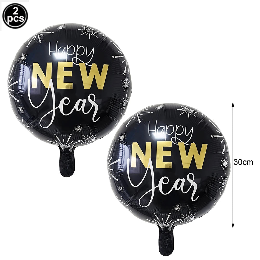 2pcs happy new year 30cm balloons