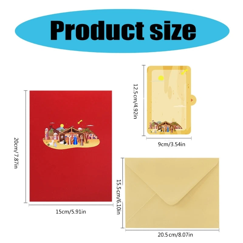 3d pop up Christmas card nativity theme scene
