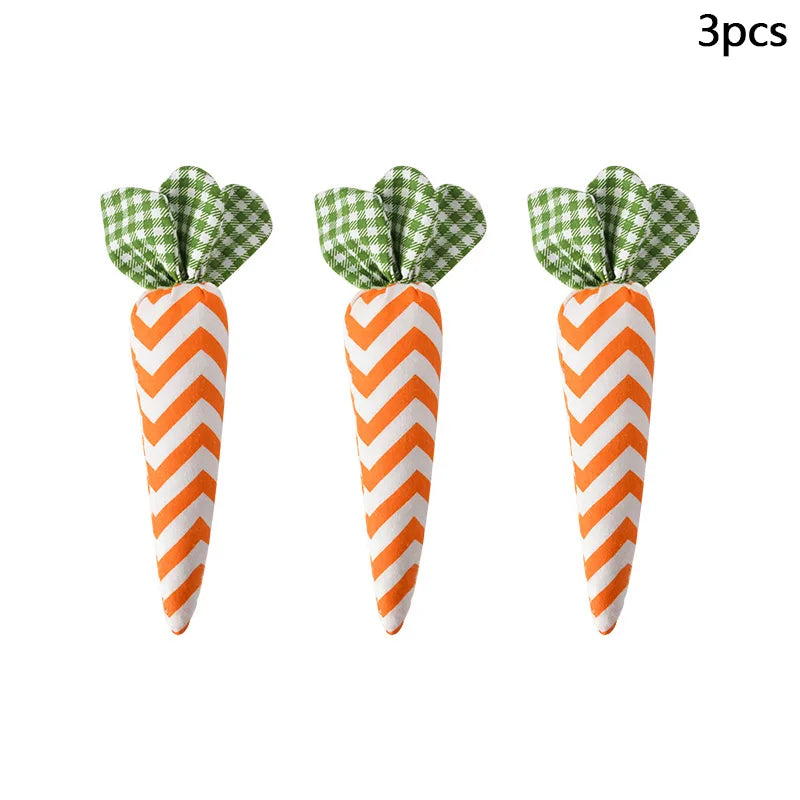 3pc Easter zig zag carrot decoration