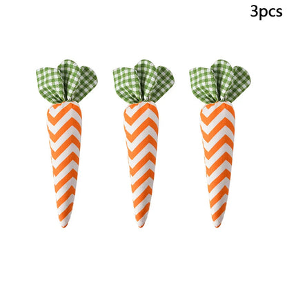 3pc Easter zig zag carrot decoration