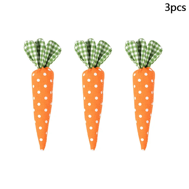 3pc spotty easter carrot decorations 