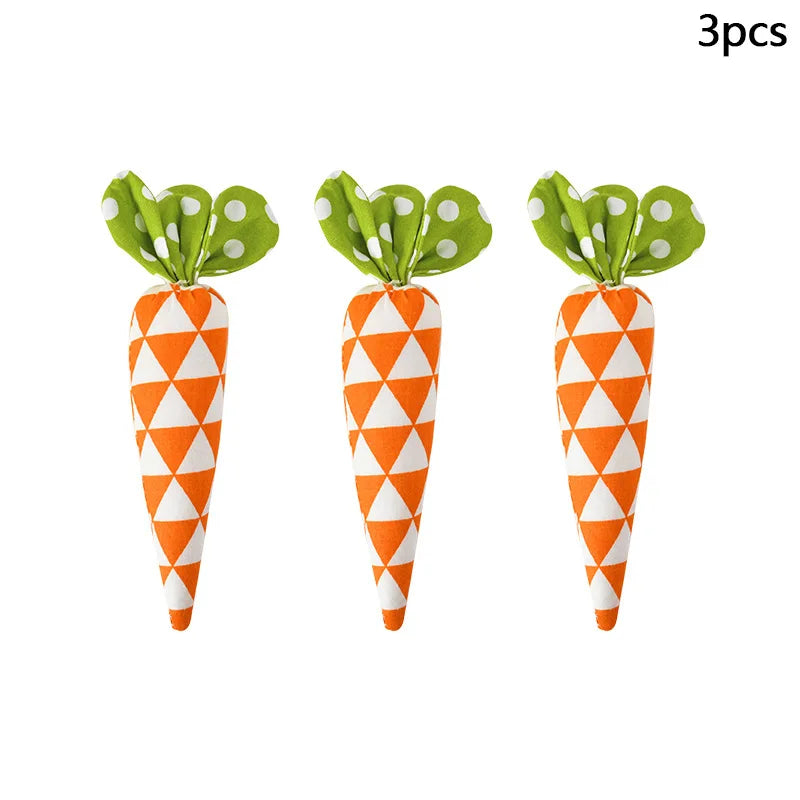 3pc triange fabric easter carrots