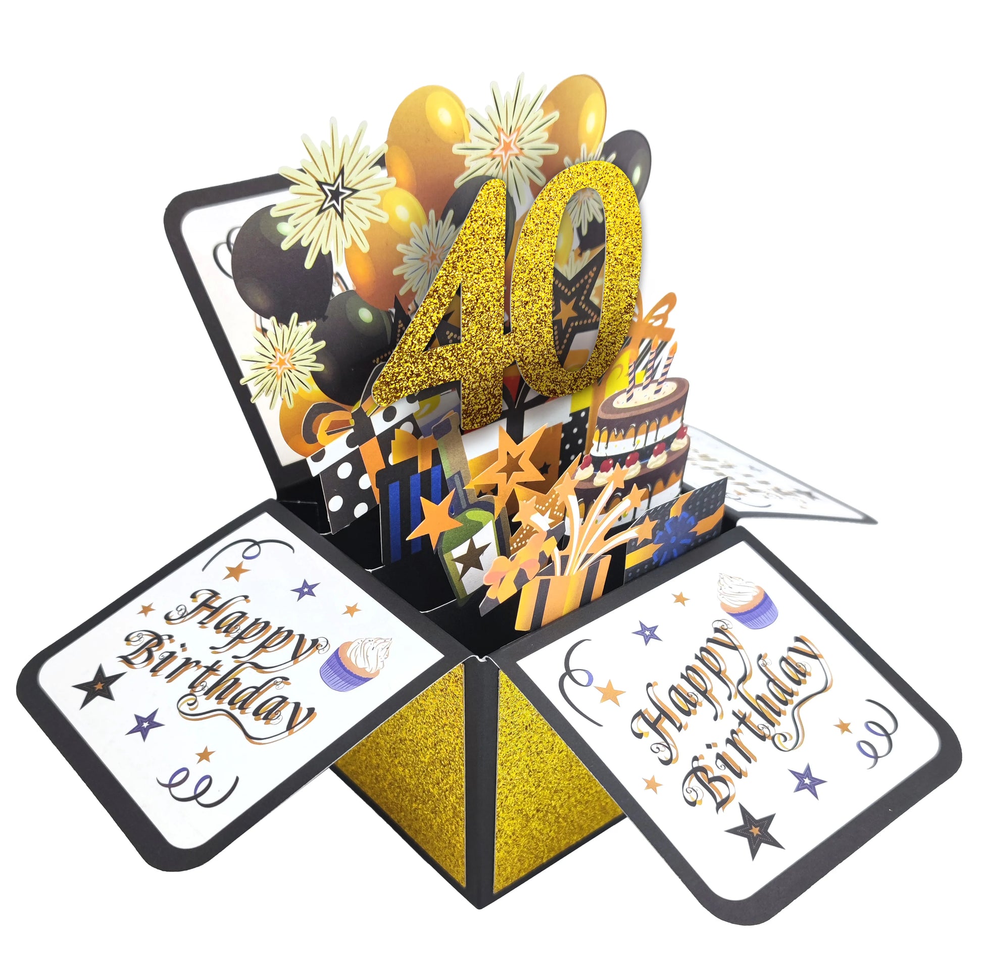 40th popup happy birthday card