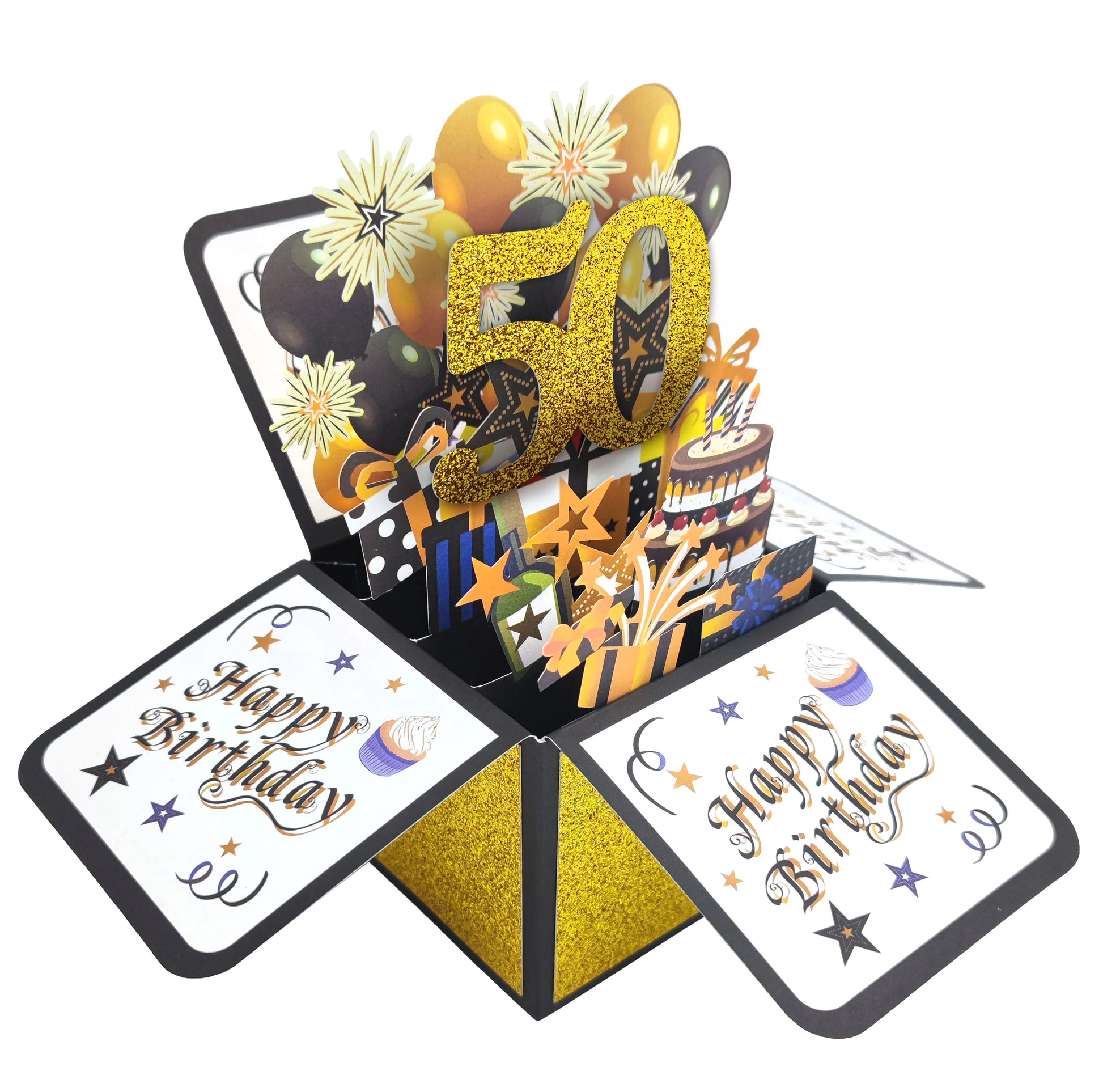 50th popup happy birthday card
