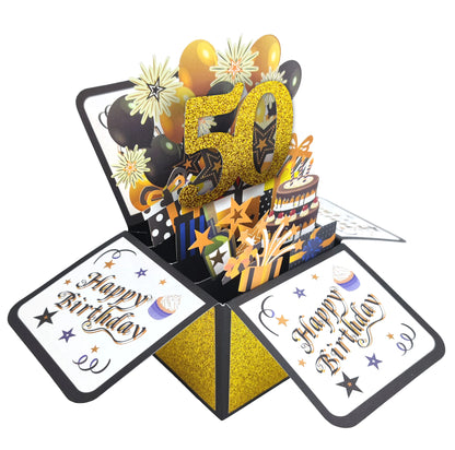 50th popup happy birthday card