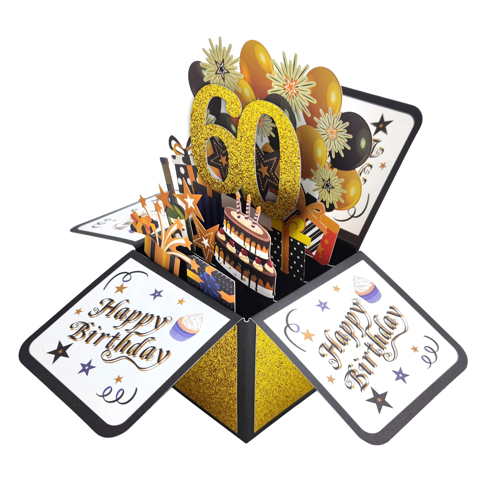 60th popup happy birthday cards