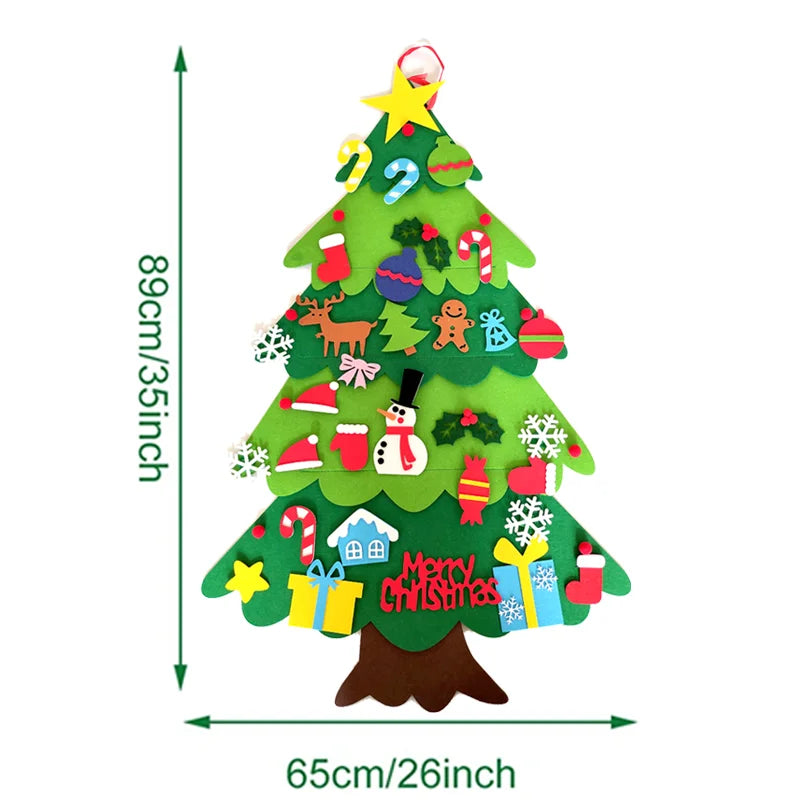 89cmx65cm Felt Christmas Tree Stick on decorations