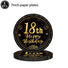 8pc 7 inch black and gold 18th birthday plates