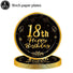 8pc 9 inch black and gold 18th birthday paper plates
