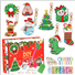 8pc ge art Christmas keyring set
