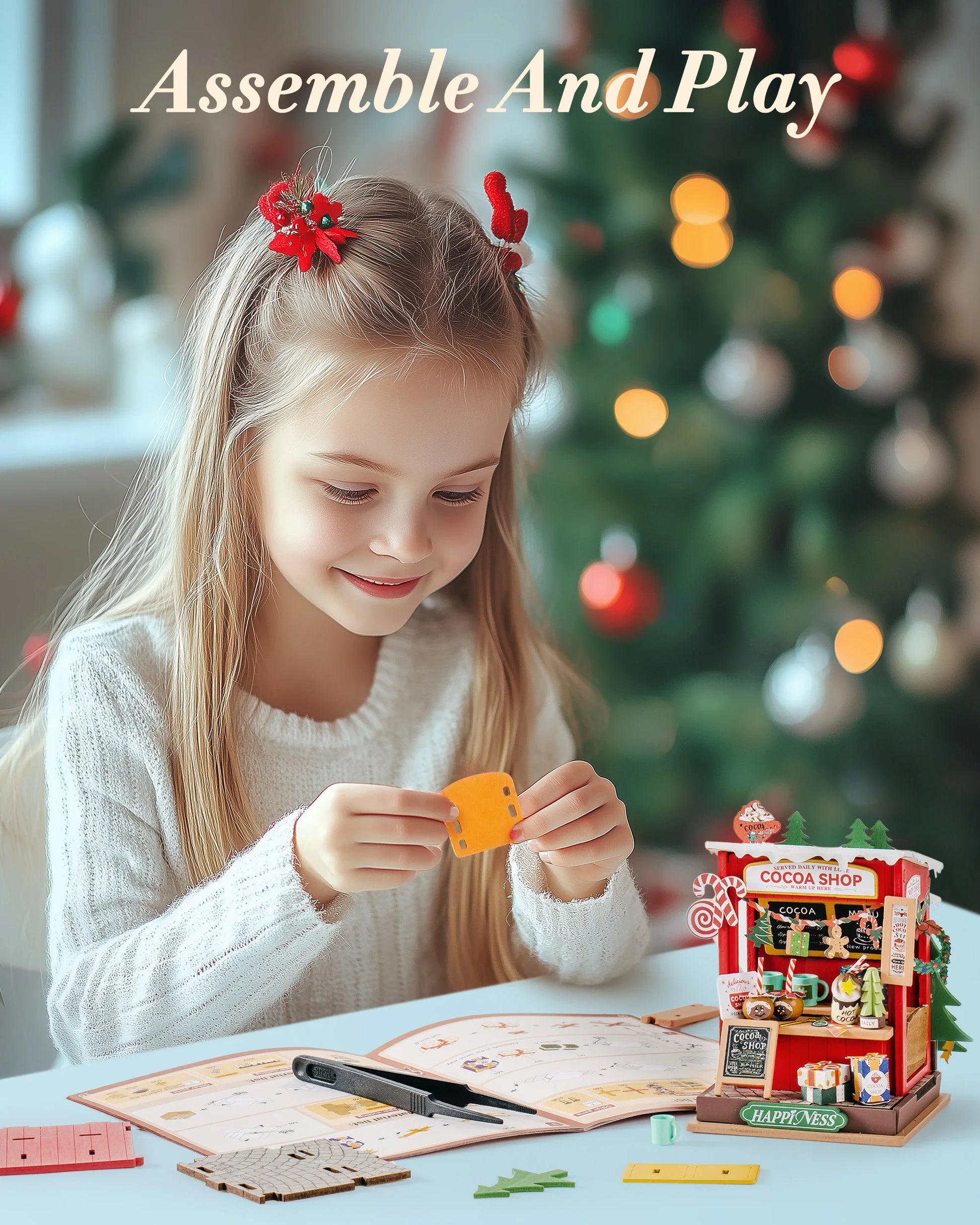Assemble and Play cocoa shop Christmas craft