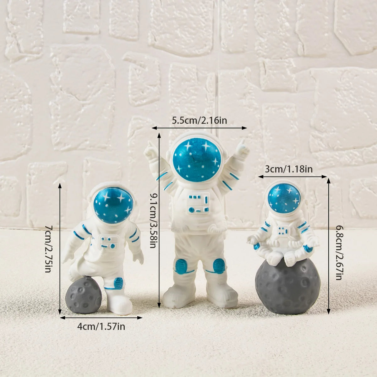 Astronaut Space man blue white Cake topper figure