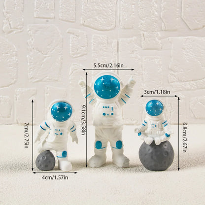 Astronaut Space man blue white Cake topper figure