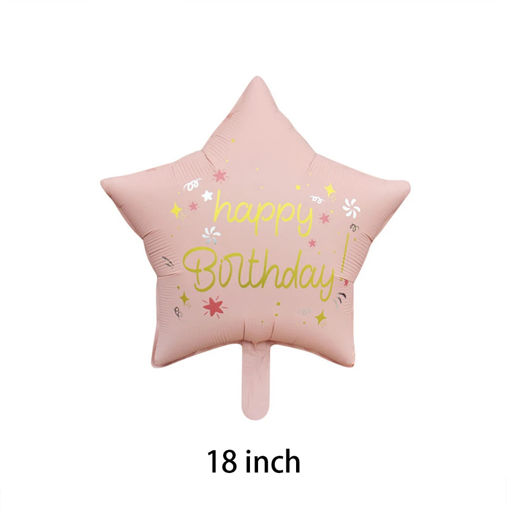 Baby Pink Happy Birthday star balloon 18inch