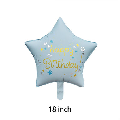 Baby Blue Happy Birthday star balloon 18inch