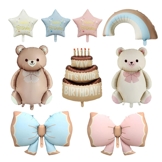 Baby shower happy birthday bear themed balloons