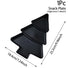 Black Christmas Tree snack plate with dimensions on a white background