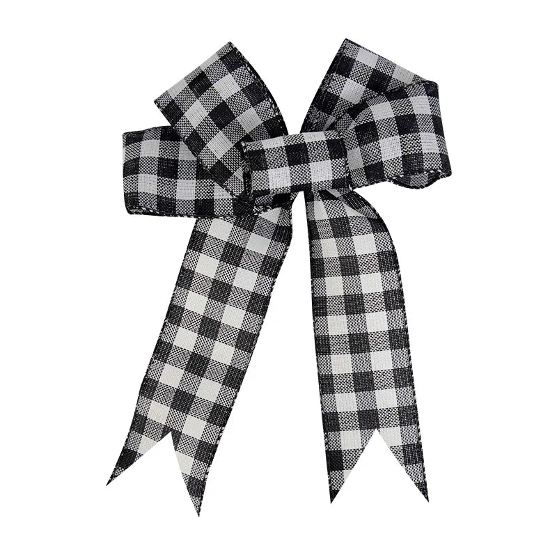 Black and White Plaid Ribbon for Bows
