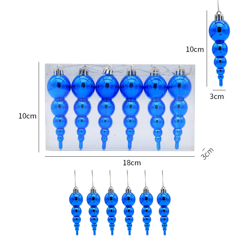 Blue Christmas Tree Drop Pendants Measurements