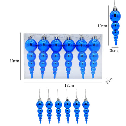 Blue Christmas Tree Drop Pendants Measurements