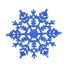 Blue glittery snowflake on a white background