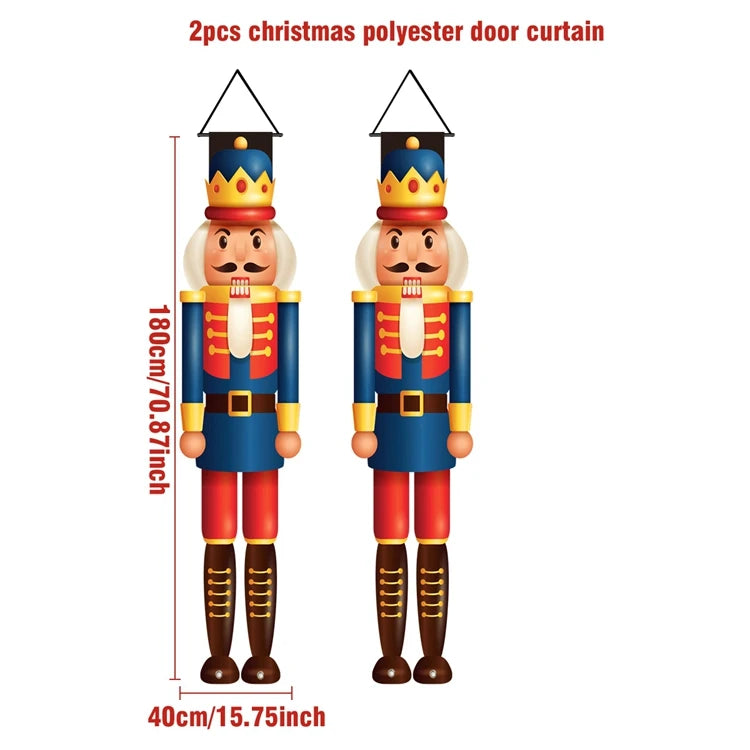 Blue Nutcracker Christmas Banners Hanging Decorations