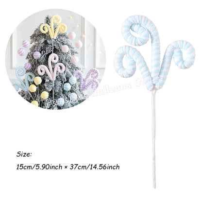 Blue and white candy cane theme christmas Tree Decorations