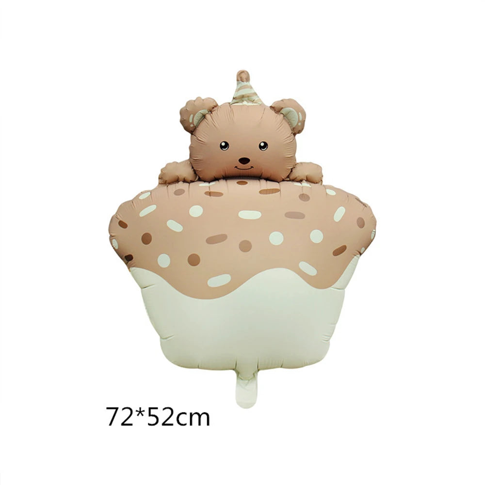 Brown Bear Cupcake Balloon baby shower birthday