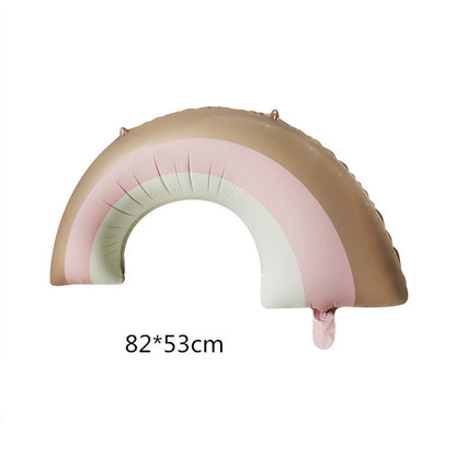 Brown Pink Cream Rainbow Balloon baby shower birthday