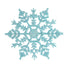 Blue glittery snowflake on a white background