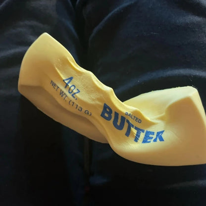 Butter block fidget toy squashed