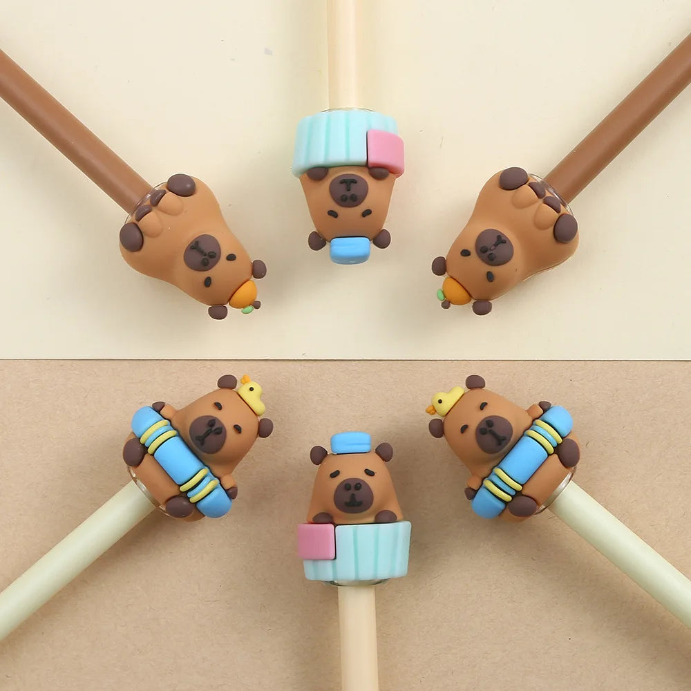 Capybara Pens 6pcs cupcake swimming carrot