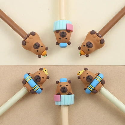 Capybara Pens 6pcs cupcake swimming carrot