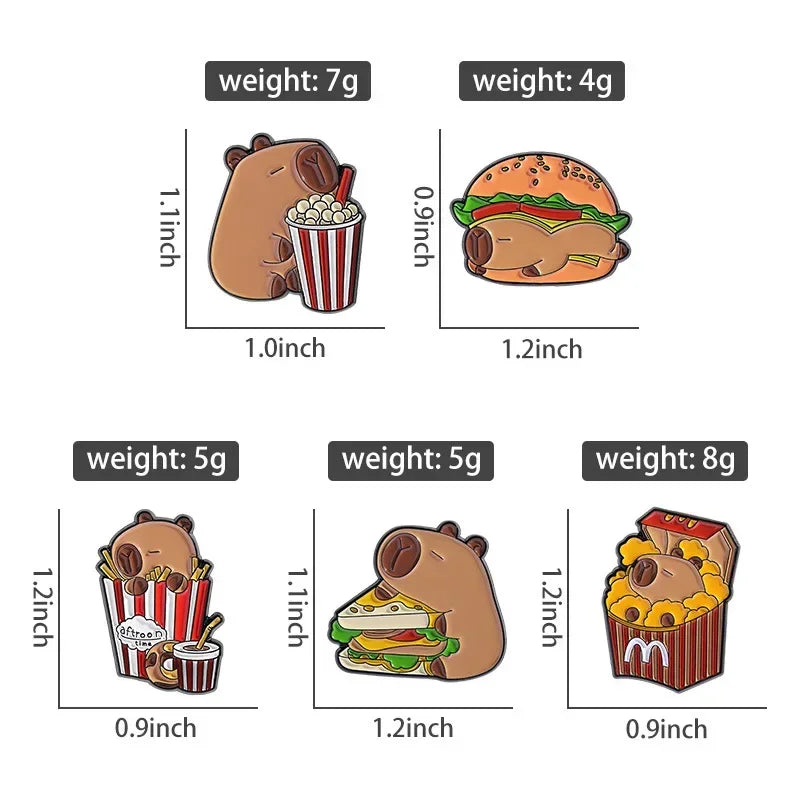 Capybara Pin badge brooch dimensions