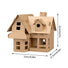 Cardboard Christmas House with dimensions indicated on a white background DIY Craft