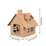 Cardboard Christmas house model with dimensions indicated on a white background DIY Craft