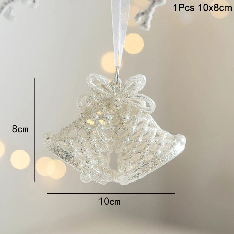 Christmas Bells White 8cmx19cm tree ornaments