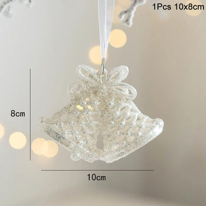 Christmas Bells White 8cmx19cm tree ornaments