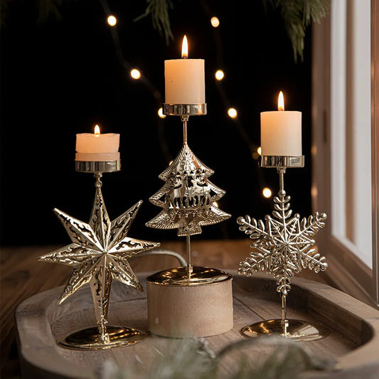 Christmas Candle Holder Star elk snowflake Christmas Tree