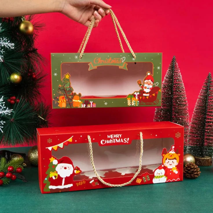 10pcs Christmas Cake Boxes Clear Window For Cupcakes – The Christmas ...