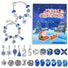  charm bracelet with charms and an advent calendar featuring Santa Claus.