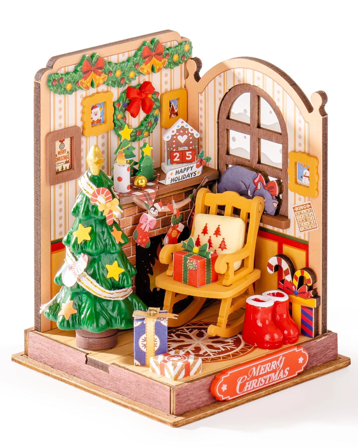 Christmas Fireplace DIY Craft Model