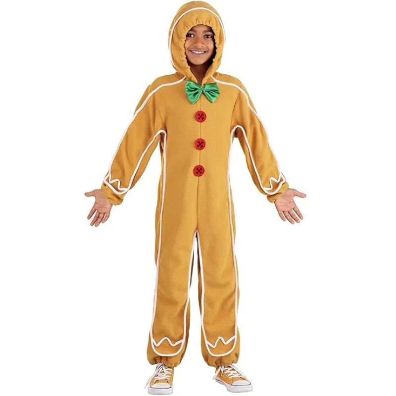Christmas Gingerbread Fancy Dress Costume Onesie front